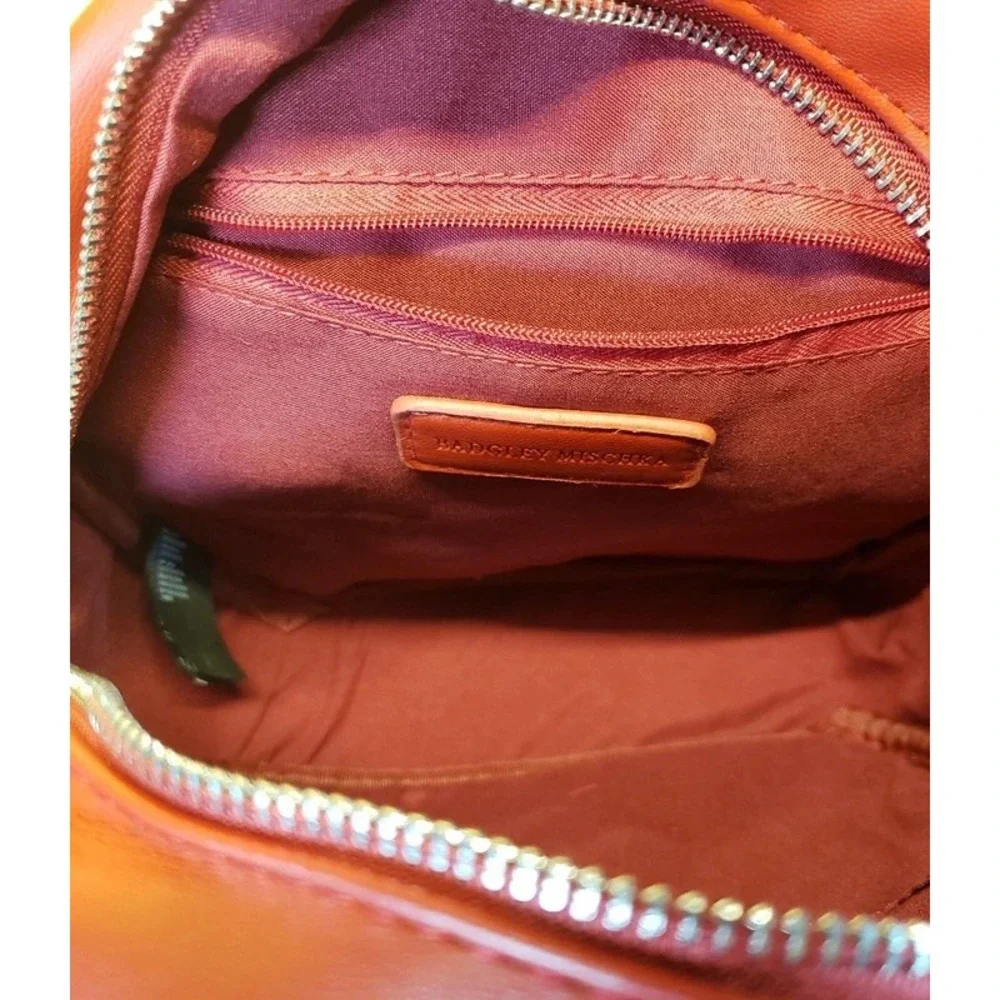 Badgley Mischka Red Quilted Studded Vegan Leather Mini Backpack NWT